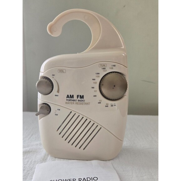 E&B Giftware 2005 Water Resistant AM/FM Portable Shower Radio - Picture 1 of 4